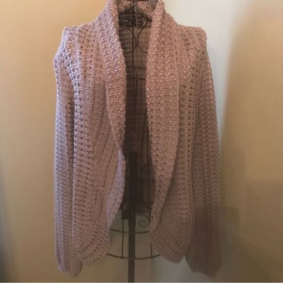 NWOT. Inc International Concept. Dusty Mauve Open Knit Cardigan (M) - Picture 1 of 4